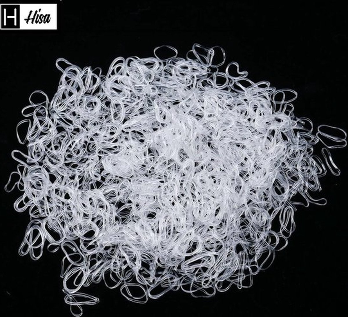 Hisa - Transparante mini haarelastiekjes - Elastiek - Elastisch - Doorzichtig - Haar - Accessoires - ca 1000 stuks - Diamater 1,5 cm