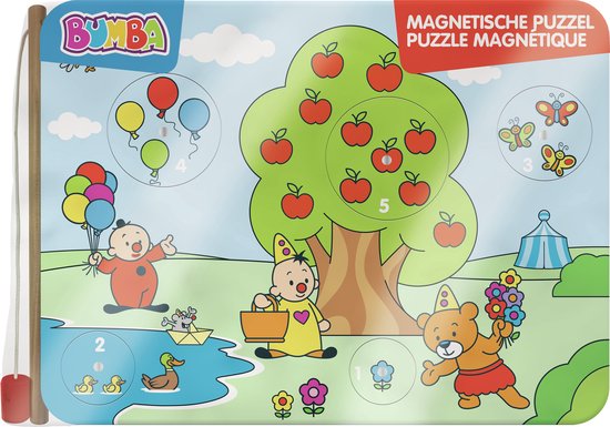 Bumba houten magnetische puzzel - 5 stukjes - met houten vislijn van Bumba — afbeelding 2