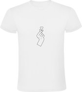 Snapping Fingers Heart | Heren T-shirt | Wit | Knippende vingers | Hart | Liefde | Love