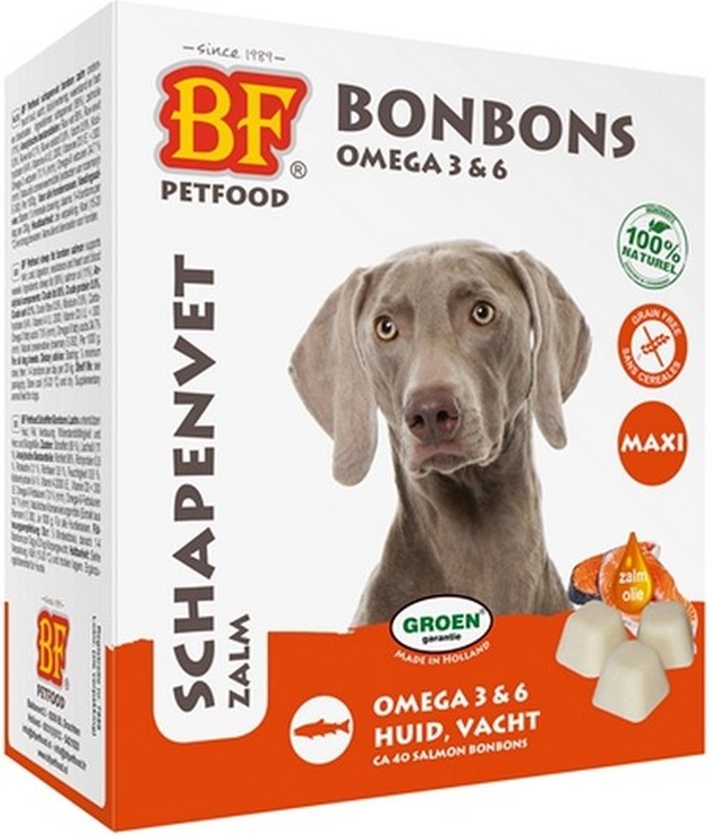 Biofood Schapenvet Maxi Bonbons Hondensnack - Zalm - 40 stuks