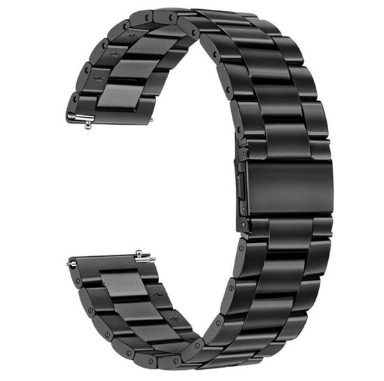 Horlogeband - Metaal Schakel - 20mm - Zwart