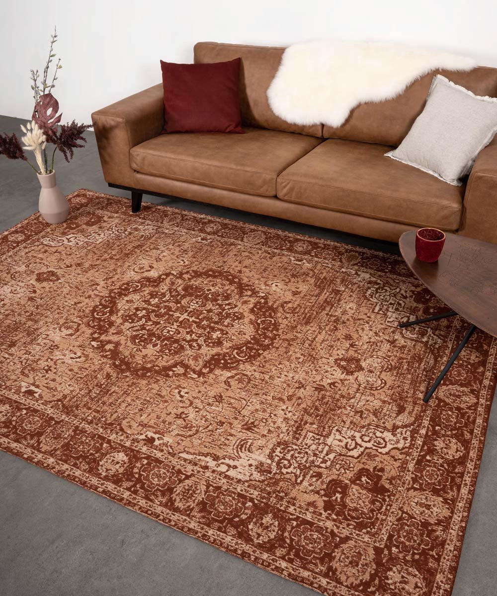 Vintage vloerkleed - Traditions roestbruin 70x140 cm
