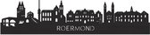 Skyline Roermond Zwart hout - 100 cm - Woondecoratie - Wanddecoratie - Meer steden beschikbaar - Woonkamer idee - City Art - Steden kunst - Cadeau voor hem - Cadeau voor haar - Jubileum - Trouwerij - WoodWideCities