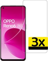 OPPO Reno 6 Screenprotector - OPPO Reno 6 Screenprotector Bescherm Glas - OPPO Reno 6 Screen Protector Glas Extra Sterk - 3 Stuks