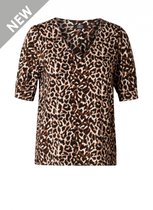 ES&SY Tosca Jersey Shirt - Brown/Multi-Colour - maat 44