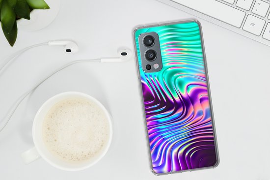 Telefoonhoesje Geschikt voor OnePlus Nord 2 5G hoesje - Kunst - Golf - Psychedelisch - Siliconen Telefoonhoesje Telefoonhoesje
