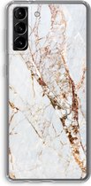 CaseCompany® - Galaxy S21 Plus hoesje - Goud marmer - Soft Case / Cover - Bescherming aan alle Kanten - Zijkanten Transparant - Bescherming Over de Schermrand - Back Cover