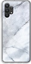 Case Company® - Galaxy A32 5G hoesje - Witte marmer - Soft Case / Cover - Bescherming aan alle Kanten - Zijkanten Transparant - Bescherming Over de Schermrand - Back Cover