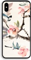 CaseCompany® - iPhone X hoesje - Japanse bloemen - 100% Biologisch Afbreekbaar - Duurzaam - Biodegradable Soft Case - Milieuvriendelijke Print op Achterkant - Zwarte Zijkanten - Bescherming O