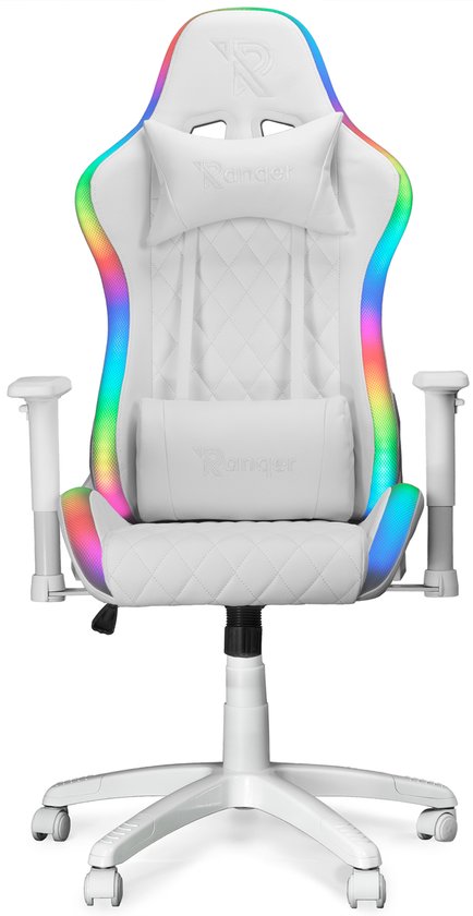 Ranqer Halo Gamestoel RGB / LED - Gaming Chair - RGB verlichting - Gaming Stoel met licht - Wit