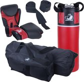 Boksset voor jongeren - Bokszak incl. bokshandschoenen, bandages en sporttas - 5,5 kg - Rood