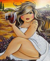 DP Dikke Dames - Rode wijn 50 x 60 cm