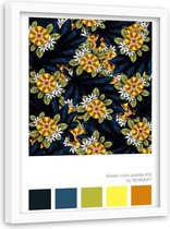 Foto in frame Exotische bloemen, 70x100cm,  groen/geel, Premium print