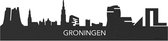 Skyline Groningen Zwart hout - 100 cm - Woondecoratie - Wanddecoratie - Meer steden beschikbaar - Woonkamer idee - City Art - Steden kunst - Cadeau voor hem - Cadeau voor haar - Jubileum - Trouwerij - WoodWideCities