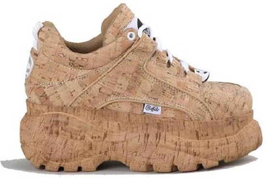 Buffalo London Classic Low Cork Sneakers Bruin | bol.com