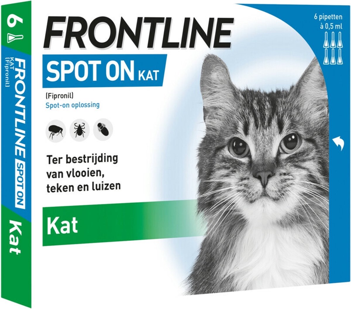 Frontline Spot-On Anti vlooienmiddel Kat - 6 pipetten - Frontline