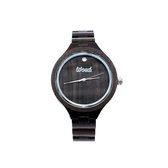 Woed | Perunia - Houten horloge heren - 39 mm - Quertz - Premium - Bruin - Zwart - Hout