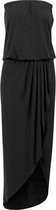 Urban Classics - Bandeau Midi Asymmetric Lange jurk - S - Zwart