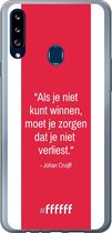 Samsung Galaxy A20s Hoesje Transparant TPU Case - AFC Ajax Quote Johan Cruijff #ffffff