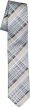 Pelucio stropdas - grijs met blauw geruit - Maat: One size