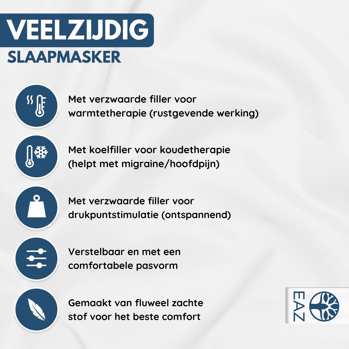 Verzwaard Slaapmasker - Zacht & Verstelbaar - Ontspanning voor Volwassenen