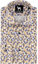 GENTS | Blumfontain Overhemd Heren Volwassenen bolletjes print oker Maat XL 43/44