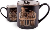 Matix Mok Amsterdam Bikes & Bridges 10 Cm Keramiek Goud/zwart