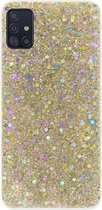 ADEL Premium Siliconen Back Cover Softcase Hoesje Geschikt voor Samsung Galaxy A51 - Bling Bling Glitter Goud