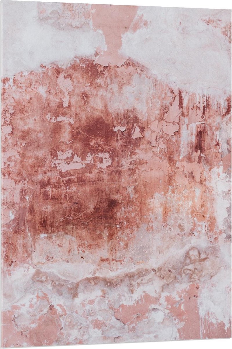 Plexiglas - Wit/Roze Vlekken - 80x120cm Foto op Plexiglas (Met Ophangsysteem)