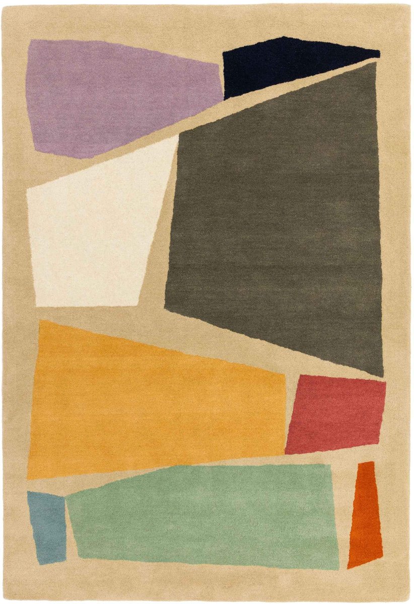 Easy Living - Reef-Shapes-multi Vloerkleed - 160x230 cm - Rechthoekig - Laagpolig Tapijt - Retro - Meerkleurig