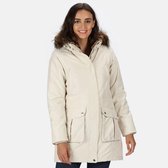 De Sefarina Waterdichte, geïsoleerde Parka jas met capuchon met rand van imitatiebont van Regatta voor Dames Outdoorjas Licht Vanille Crème
