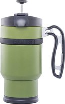 Planetary Design USA Double Shot - French press – Groen - French press koffiemaker – cafetière – RVS – dubbelwandig - extra lang warm