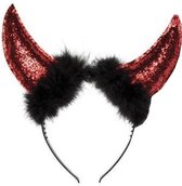 Witbaard Diadeem Duivel Polyester/dons Rood/zwart One-size