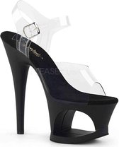 Pleaser - MOON-708 Sandaal met enkelband, Paaldans schoenen - Paaldans schoenen - 39 Shoes - Zwart