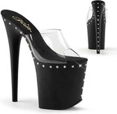 Pleaser Muiltjes -35 Shoes- FLAMINGO-801ABLS Paaldans schoenen Zwart/Transparant