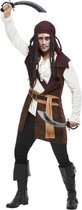 Smiffy's - Piraat & Viking Kostuum - Filmische Piraat - Man - Bruin, Wit / Beige - Medium - Carnavalskleding - Verkleedkleding