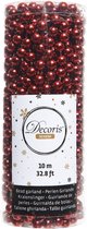 Chaîne de perles plastique 8mmx10m Noël rouge