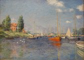 Poster Boats at Argenteuil - Claude Monet - 'De Rode boten' - Impressionisme Natuur Waterlandschap