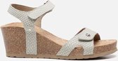 Panama Jack Julia Snake B804 sandalen met sleehak grijs - Maat 41