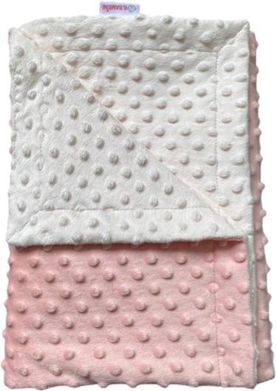 IL BAMBINI Couverture lit bébé Minky Luna - Couverture Bébé - 100 cm x 150  cm - Rose & Wit