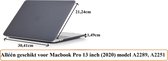 Macbook Pro 13 inch 2020 - A2289 - A2251 - A2338 M1 - Mat Zwart