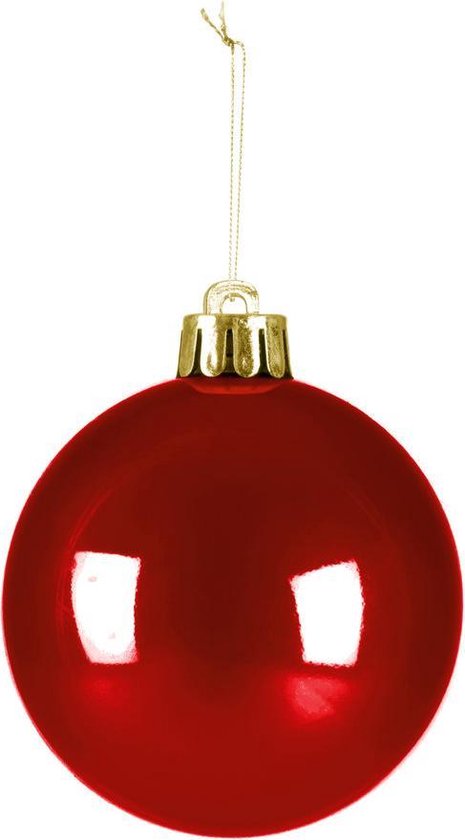 60x Kerstbal Rood Groen Goud -  kunststof kerstballen 6/7 cm - Glans - Onbreekbare plastic kerstballen - Kerstboomversiering - Decoris