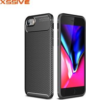 Xssive Carbon TPU Cover voor Apple iPhone 7 - iPhone 8 - iPhone SE (2020) - Zwart