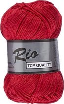 Lammy yarns Rio katoen garen - rood (043) - pendikte 3 a 3,5 mm - 1 bol van 50 gram