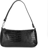 Sacha - Zwarte handtas met crocoprint