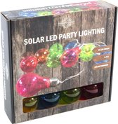 Solar feestverlichting/tuinverlichting met 10 neon gekleurde lampjes - Partylights/feestverlichting op zonne-energie