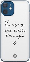 iPhone 12 hoesje siliconen - Enjoy life | Apple iPhone 12 case | TPU backcover transparant