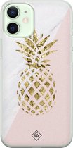 iPhone 12 mini hoesje siliconen - Ananas | Apple iPhone 12 Mini case | TPU backcover transparant