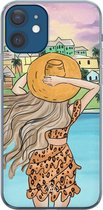 iPhone 12 hoesje siliconen - Sunset girl | Apple iPhone 12 case | TPU backcover transparant