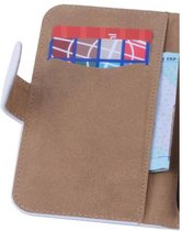 Croco Bookstyle Wallet Case Hoesjes Geschikt voor Sony Xperia E dual C1605 Wit